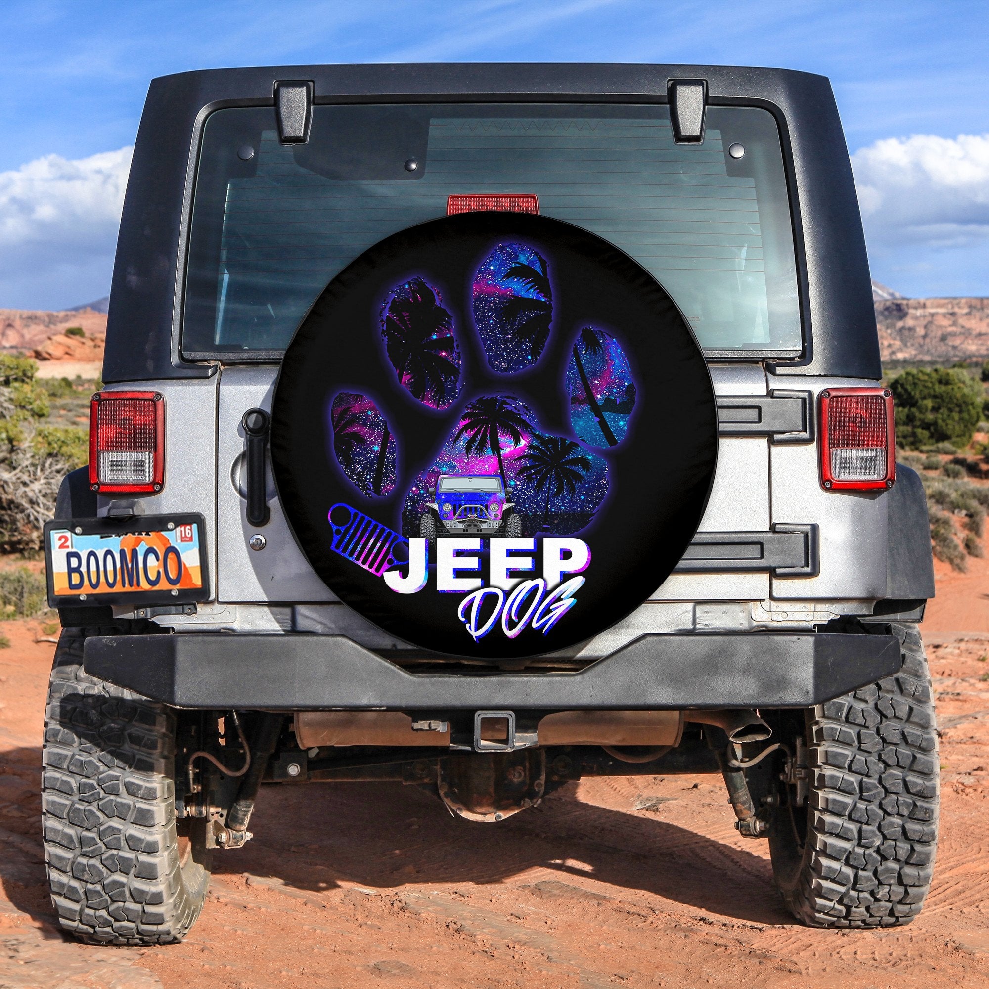 Jeep Dog Foot Spare Tire Cover Colorful Style No.4 Lt6