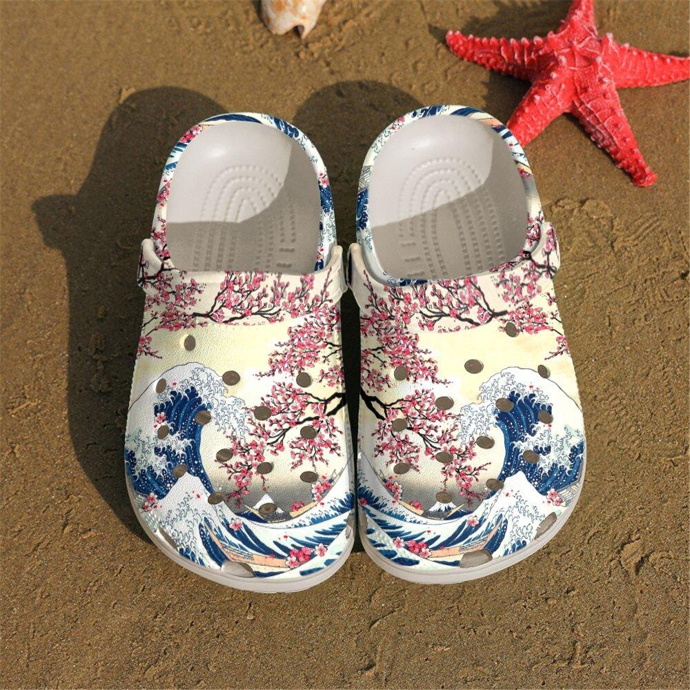 Japan Personalized Clog, Custom Name, Text, Color, Number Fashion Style For Women, Men, Kid, Print 3D Great Waves