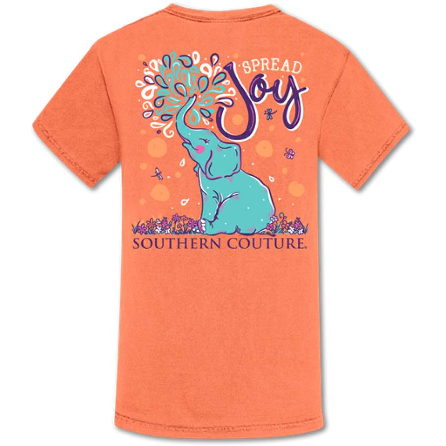 Southern Couture Spread Joy Elephant Comfort Colors T-Shirt