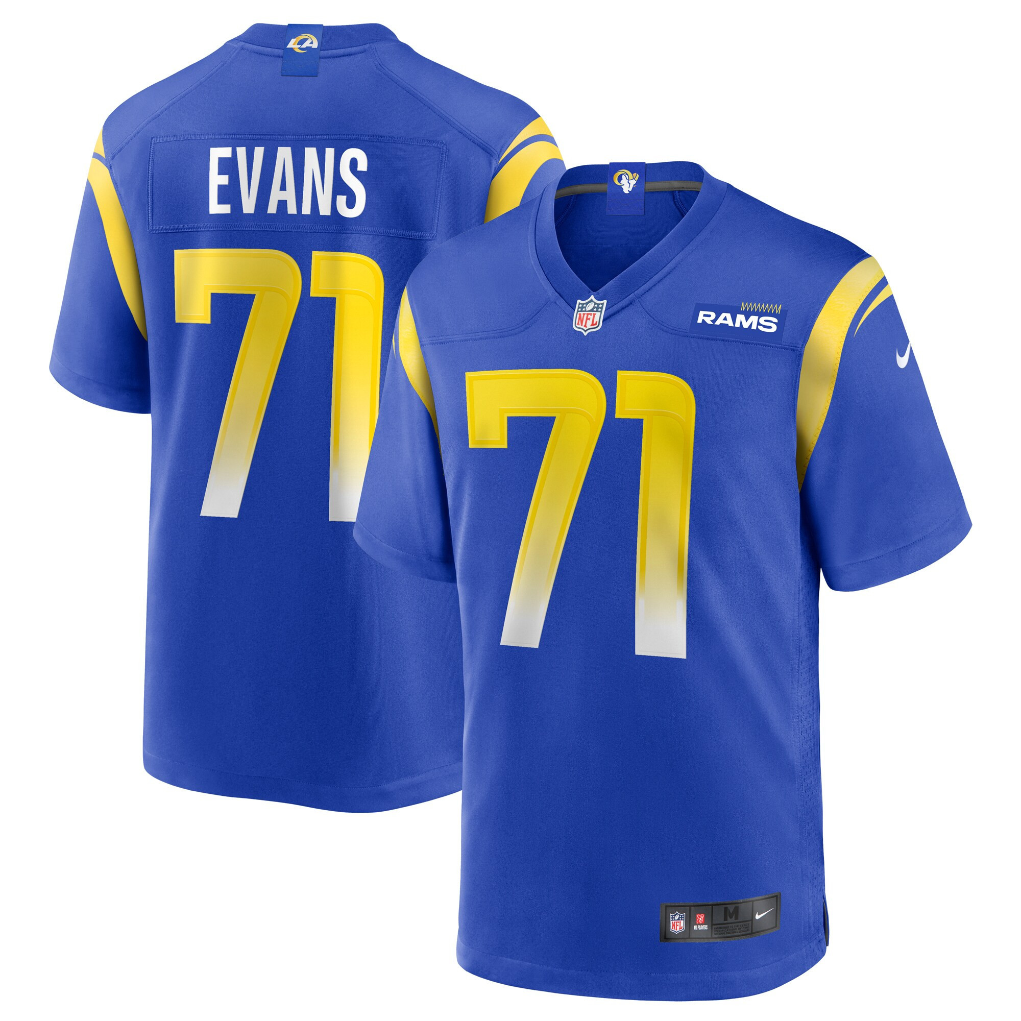 Bobby Evans Los Angeles Rams Game Jersey – Royal NFL