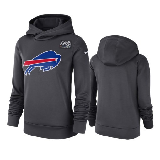 Women Buffalo Bills Anthracite Crucial Catch Hoodie