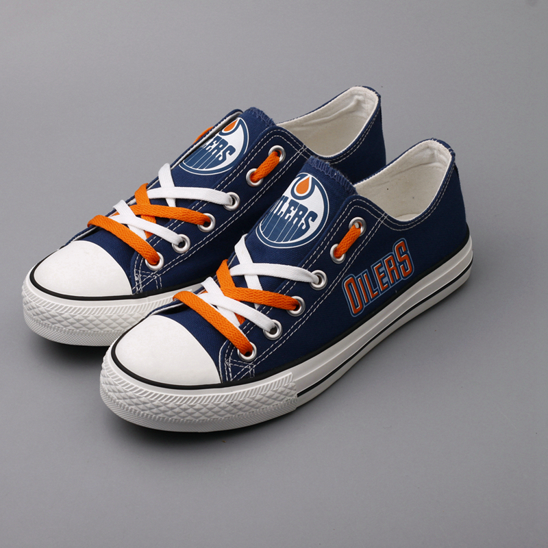 Edmonton Oilers Canvas Shoes Cheap Price Sneakers For Women