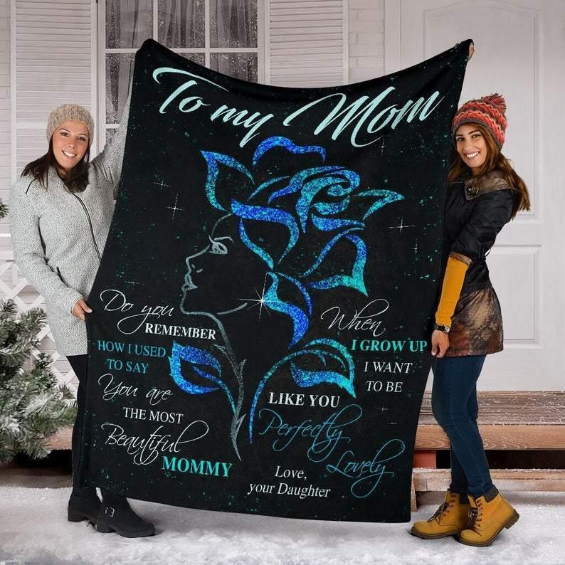 To My Mom Do You Remember When I Grow Up – Gift For Mother From Daughter – Gift For Mother’S Day, Gift For Home Decor, Gitf For Family – Sherpa Blanket Fleece Blanket Premium Wall Art