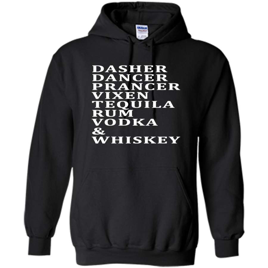 Christmas Gift, Dasher Dancer Prancer Vixen Tequila Rum Vodka And Whiskey – Gildan Heavy Blend Hoodie