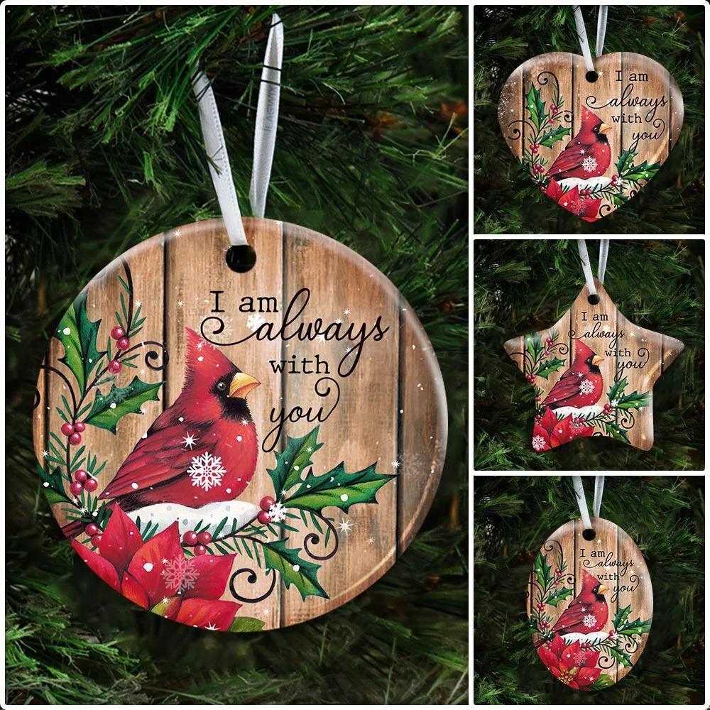 I Am Always With You Cardinal Snow Ceramic Ornament Christmas Home Decor
