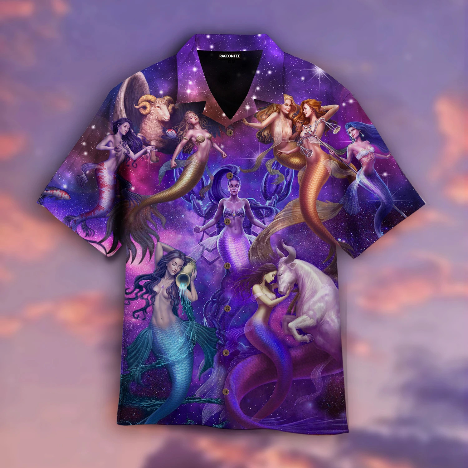 Galaxy Zodiac Mermaid Hawaii Shirt Unisex Adult Ha90447