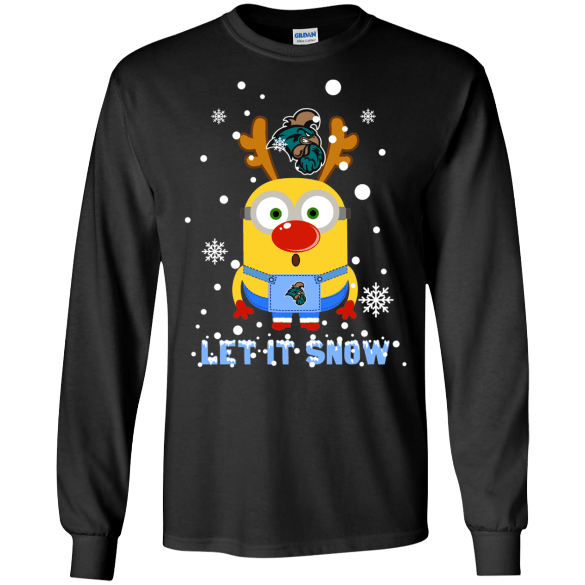 Buy Minion Coastal Carolina Chanticleers Ugly Christmas Sweaters Let It Snow Ls Cotton T-Shirt