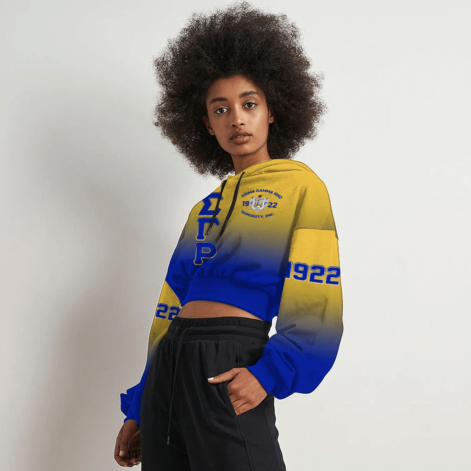 Wonder Print Hoodie – Sigma Gamma Rho Gradient Croptop Hoodie