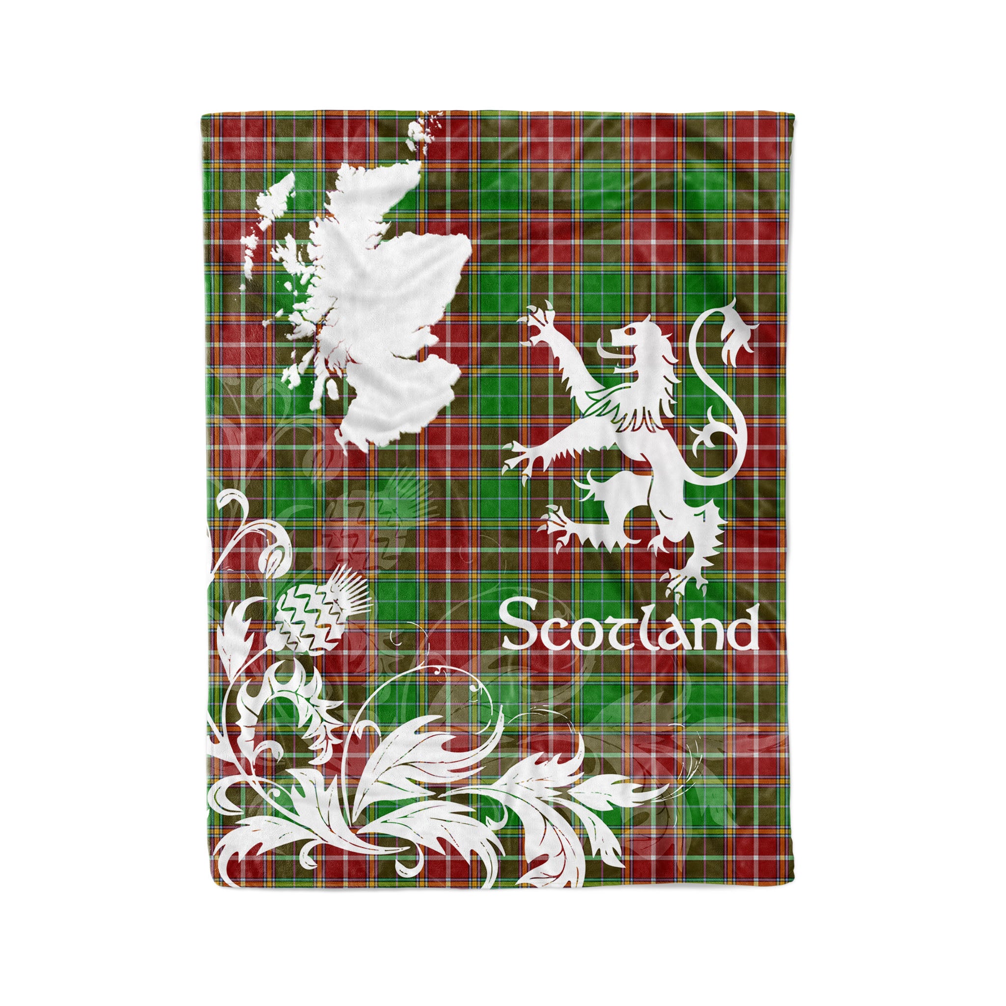 Tartan Plaid Fleece Blanket Tartan Blanket Thistle And Lion Scottish Clan Baxter Modern Plaid Blanket