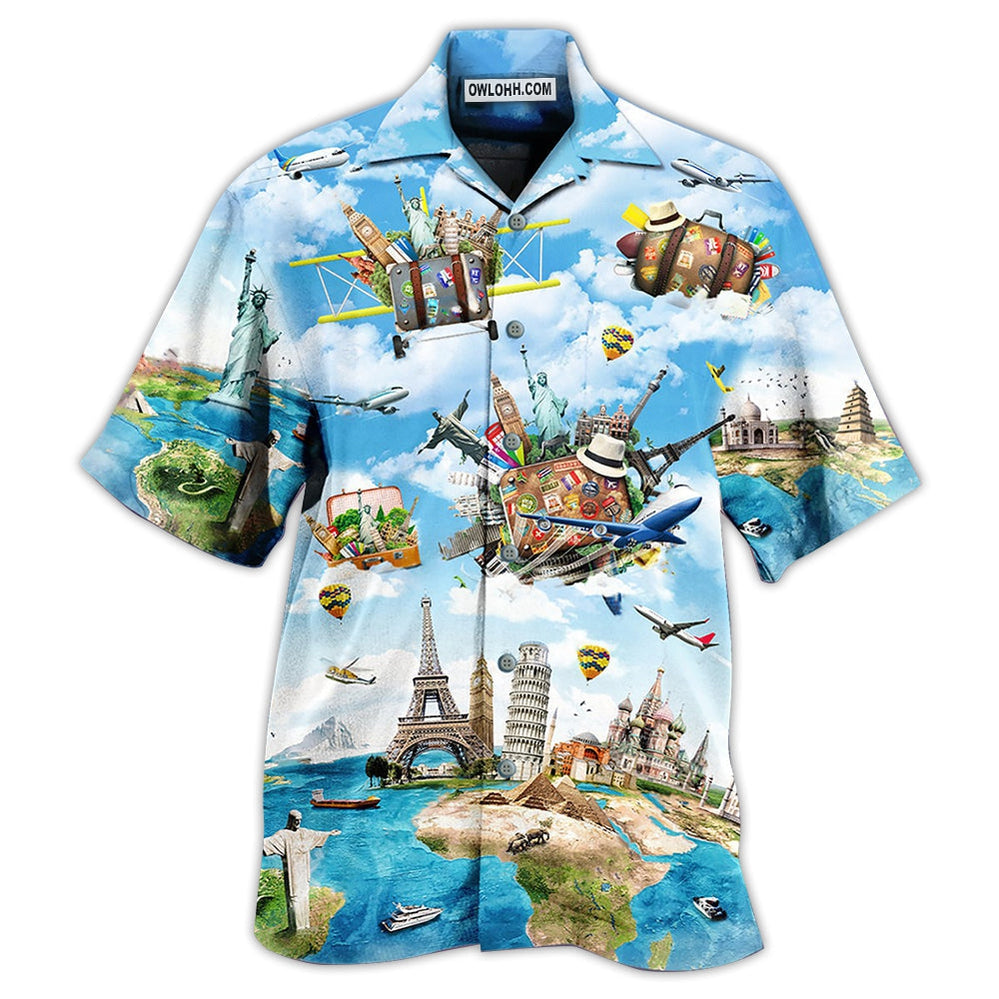 Airplane Travel World Whole Life – Hawaiian Shirt  – Owl Ohh