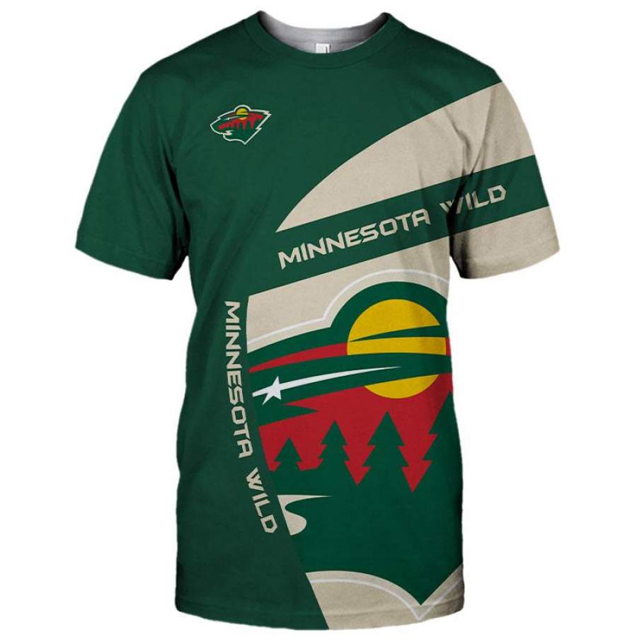 Minnesota Wild T-Shirt 3D All Over Print Custom 3D Minnesota Wild Graphic Printed 3D T-Shirt 3D All Over Print All Over Print Tee For Men For Women