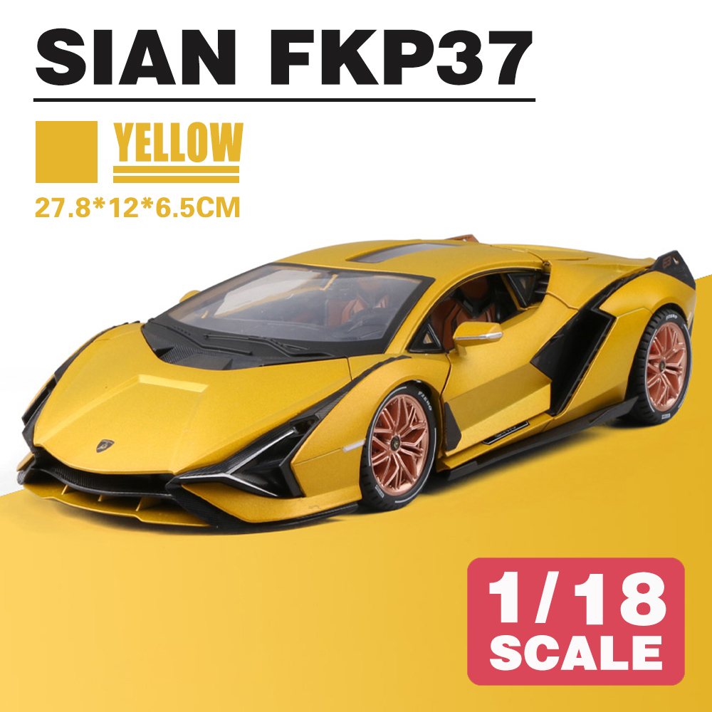 Free Gift Scale 1/18 Sian FKP37 Supercar Metal Diecast Alloy Toys Cars Models For Boys Children Kids Vehicles Collection alx