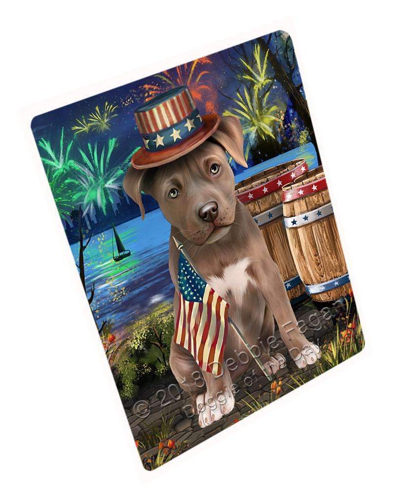 4Th Of July Independence Day Fireworks Pit Bull Dog At The Lake Blanket Blnkt76881