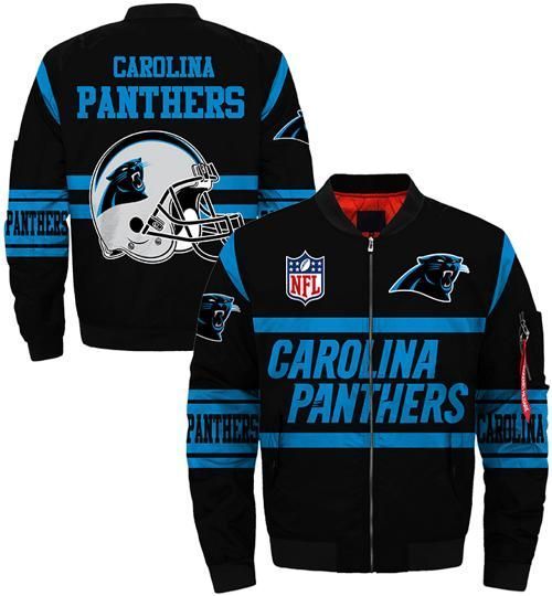 Carolina Panthers Black 3d Printed Unisex Bomber Jacket