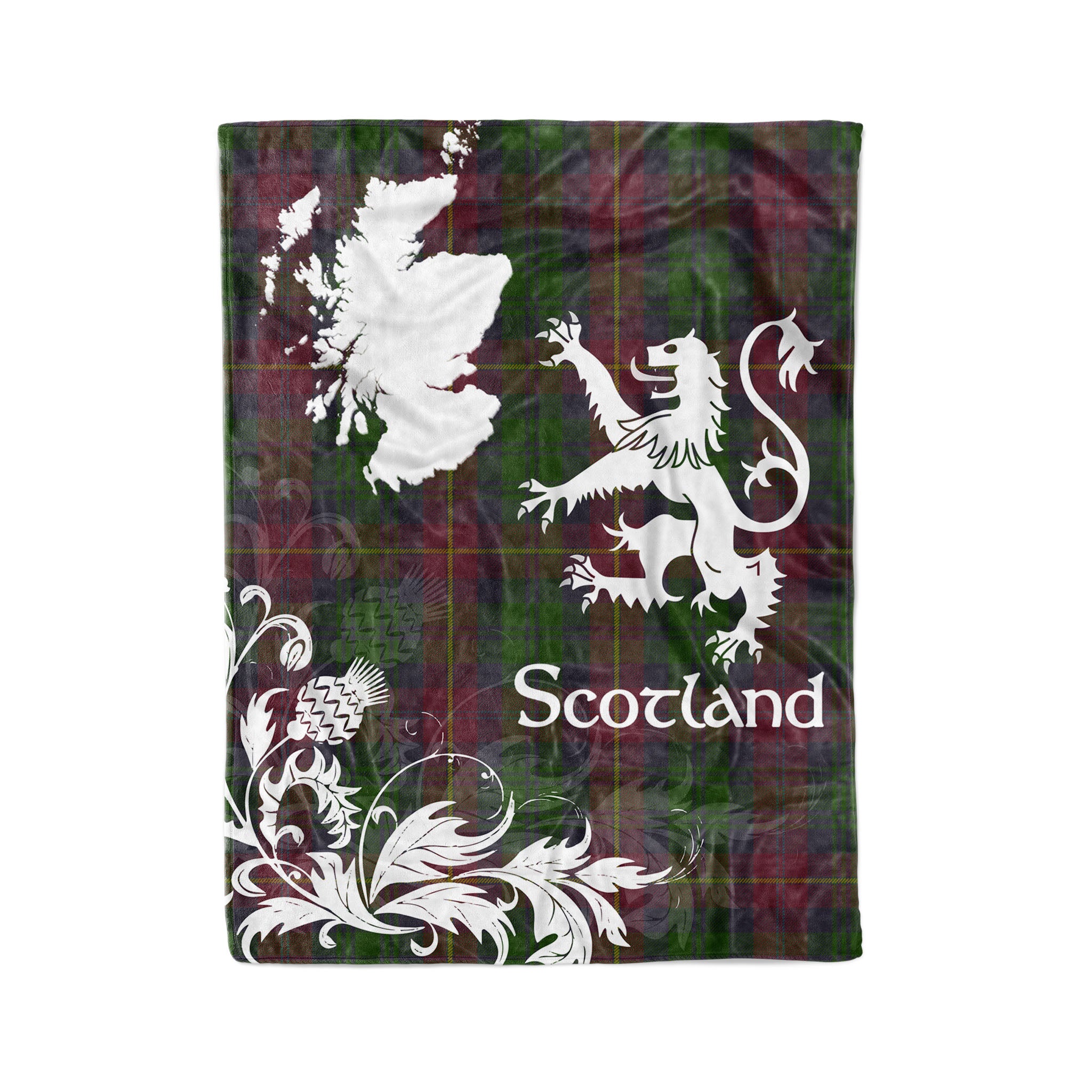 Tartan Plaid Fleece Blanket Tartan Blanket Thistle And Lion Scottish Clan Cairns Hunting Plaid Blanket