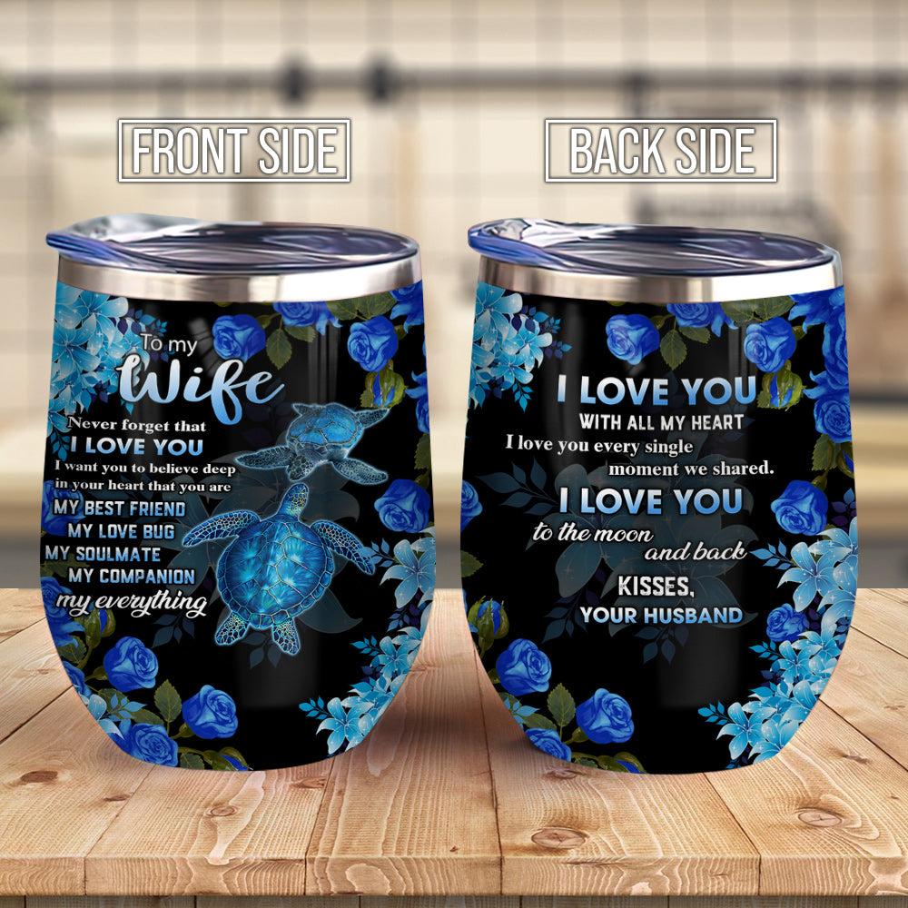 Turtle Couple To My Wife My Everything Couple Gift Ablz0607003Z Wine Tumbler