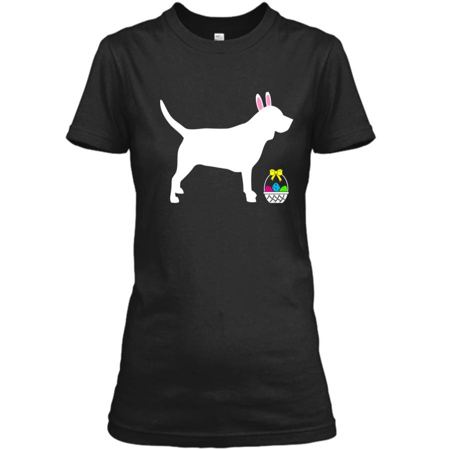 Beagle Easter Bunny Dog Silhouette T-Shirt Ladies Custom