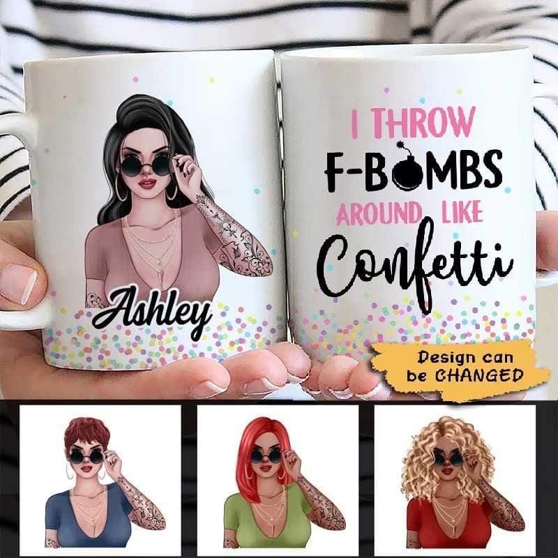 F-Bomb Mom Sprinkle Like Confetti Personalized Coffee Mug