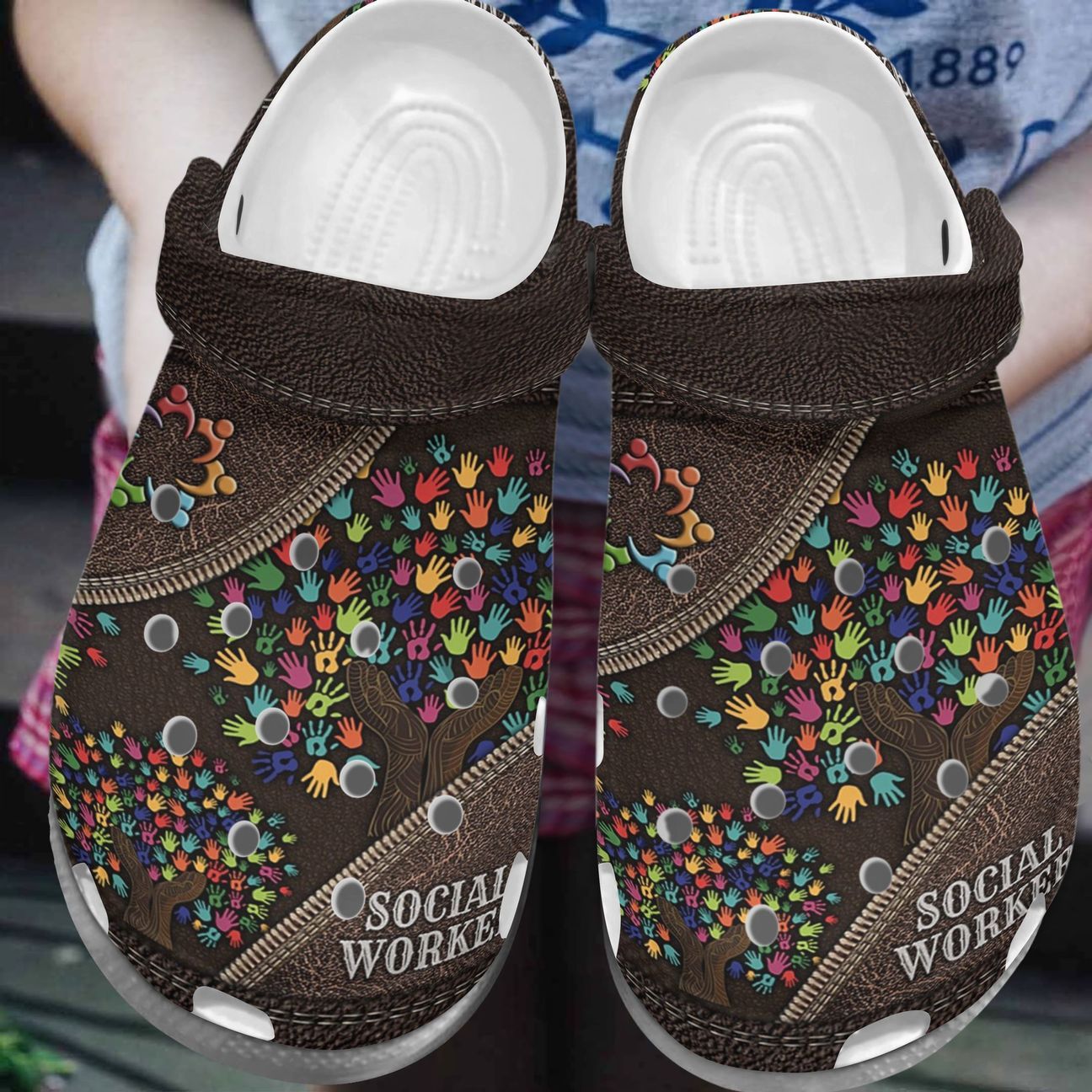 Social Worker Personalize Clog, Custom Name, Text, Fashion Style For Women, Men, Kid, Print 3D Social Worker Gift