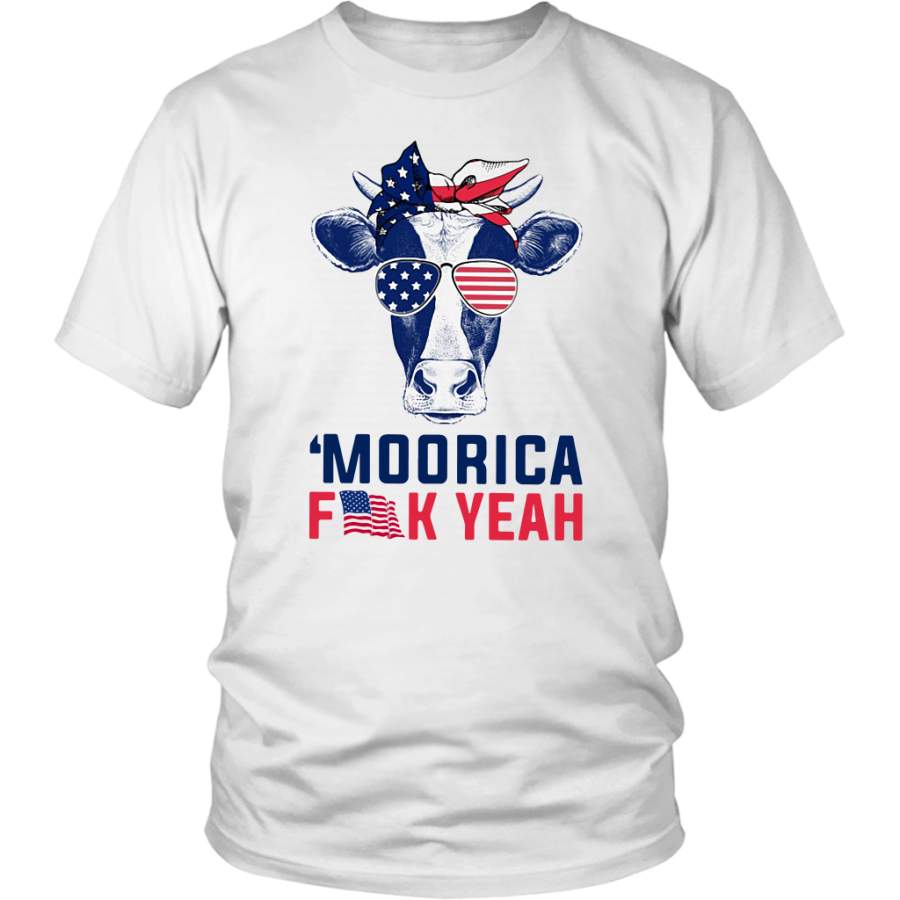 Cow Moorica Merica fuck yeah 4th of July shirt