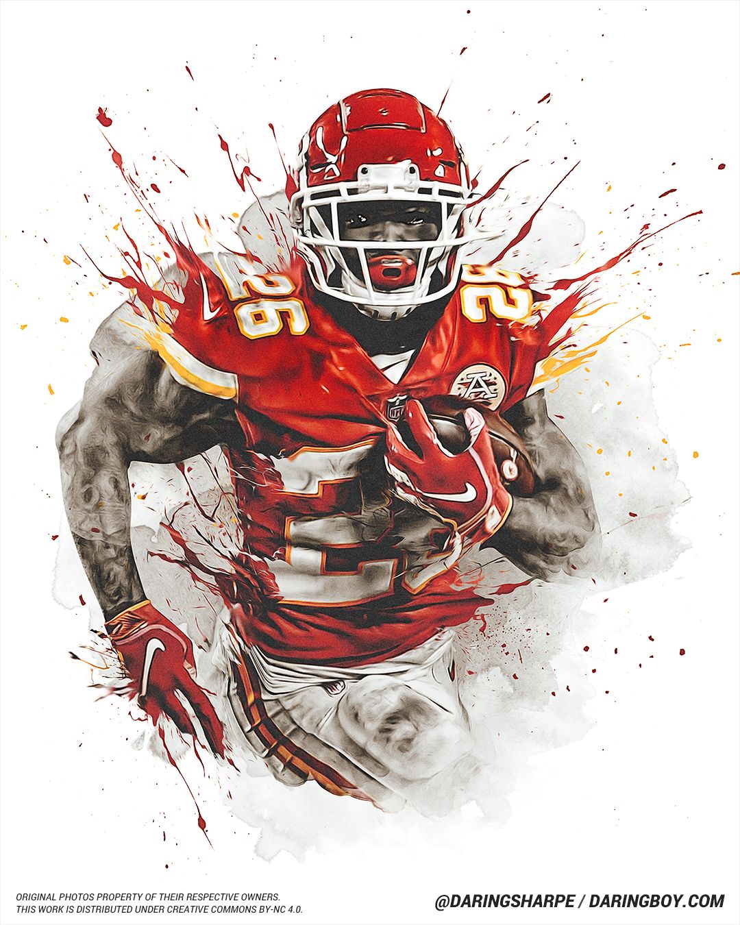 Kansas City Chiefs Damien Williams #26 Poster For Fans poster canvas