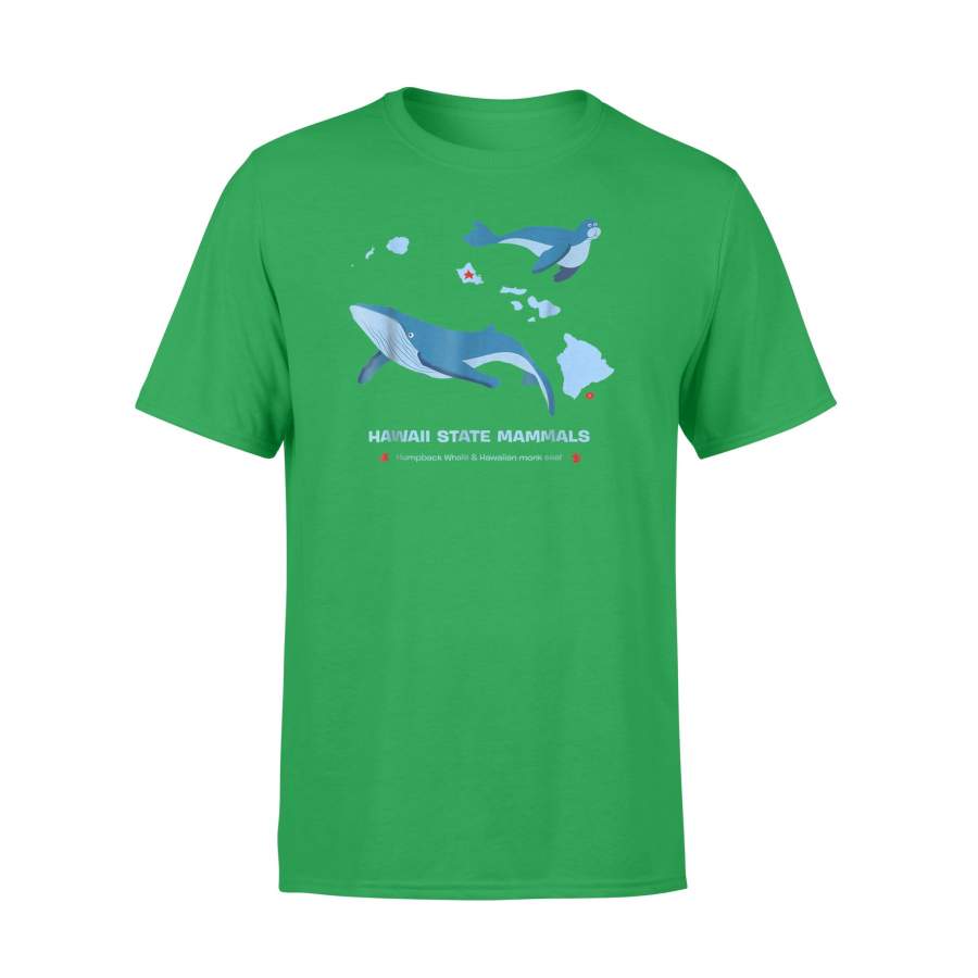 Hawaii State Hawaii Map Monk Seal Humpback Whale T-Shirt