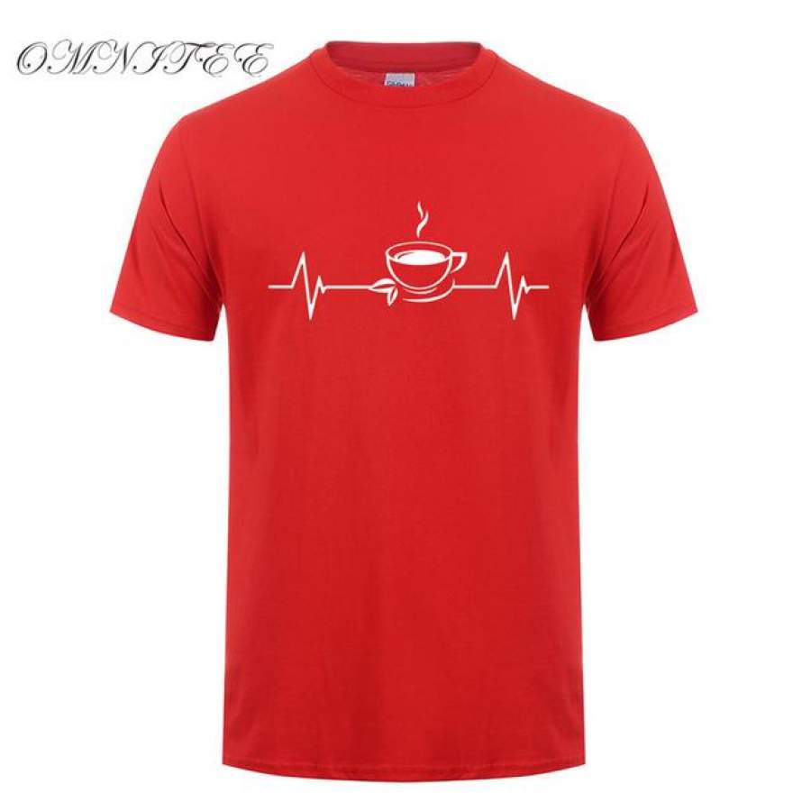 Summer Men Heartbeat of Tea T Shirt Short Sleeve Cotton  Love Tea T-shirt O Neck Men Clothing