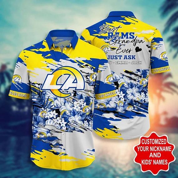 Los Angeles Rams Pesonalized Hawaiian Shirt Aloha Beach Holiday Ha68505