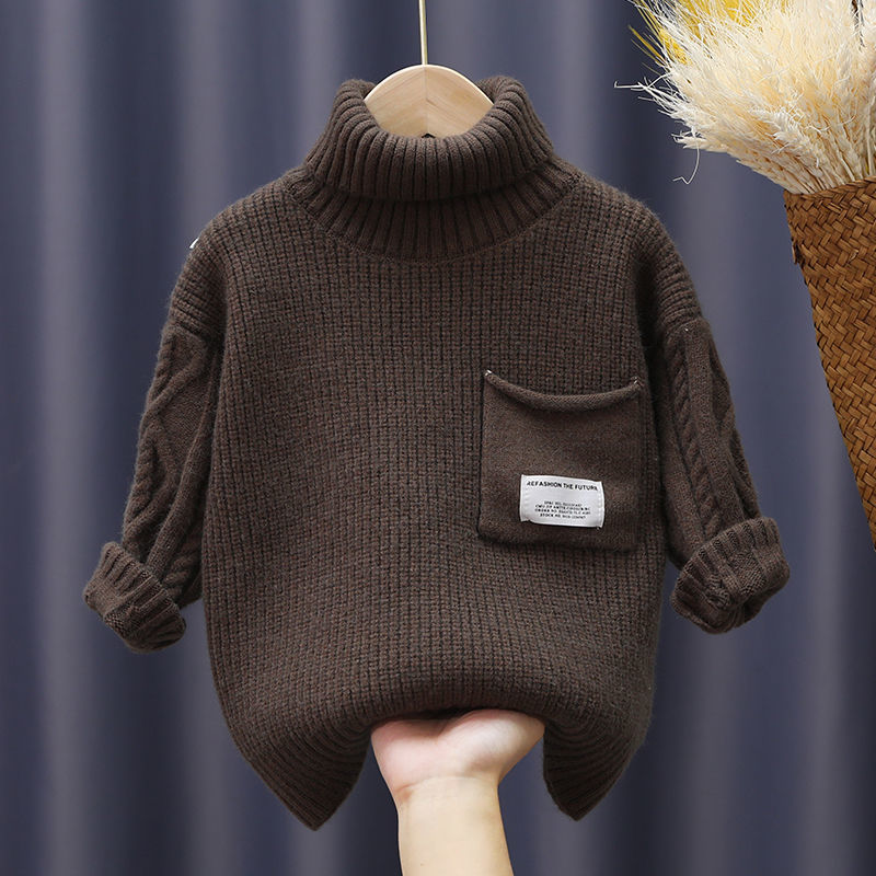 Boys Pullover Autumn Winter Cashmere Thickened Warm Children’s Knitted Long Sleeve Sweater Korean Casual Kids Clothes 3-11 Years alx