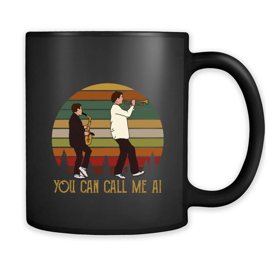 You Can Call Me AI, Classic Vintage Retro Design – Full-Wrap Coffee Black Mug