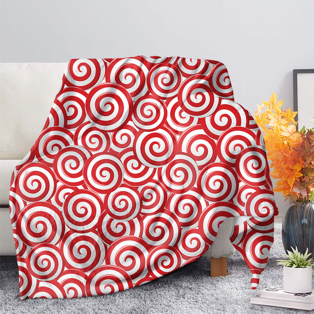 Red Lollipop Candy Pattern Print Blanket