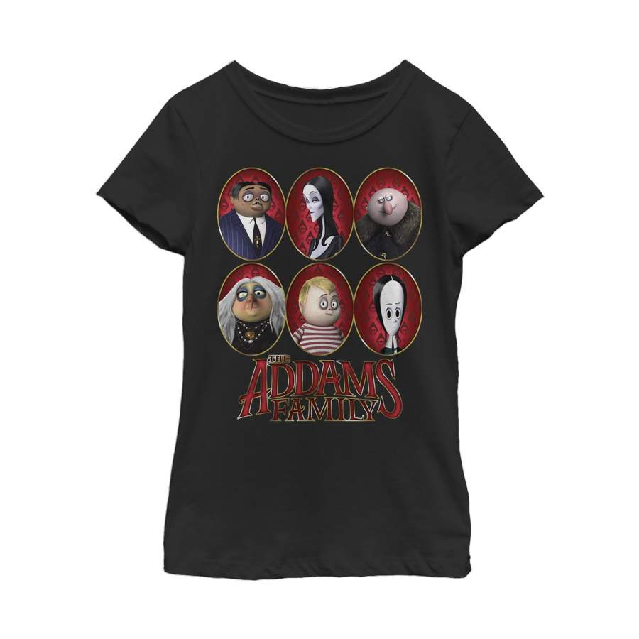 Addams Family Girl’s Portrait Panels  T Shirt