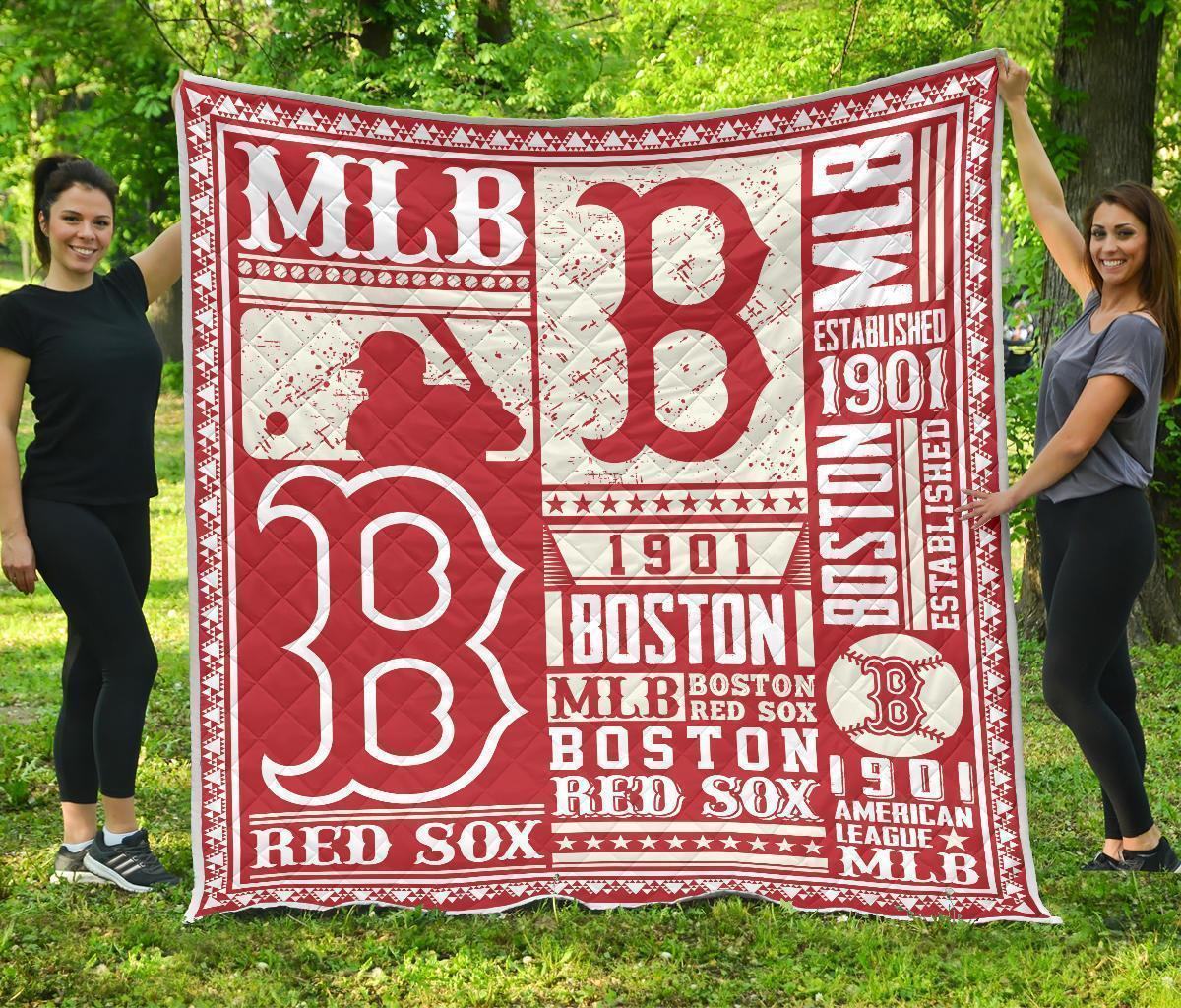 Boston Red Sox Quilt Blanket For Fan Gift Idea