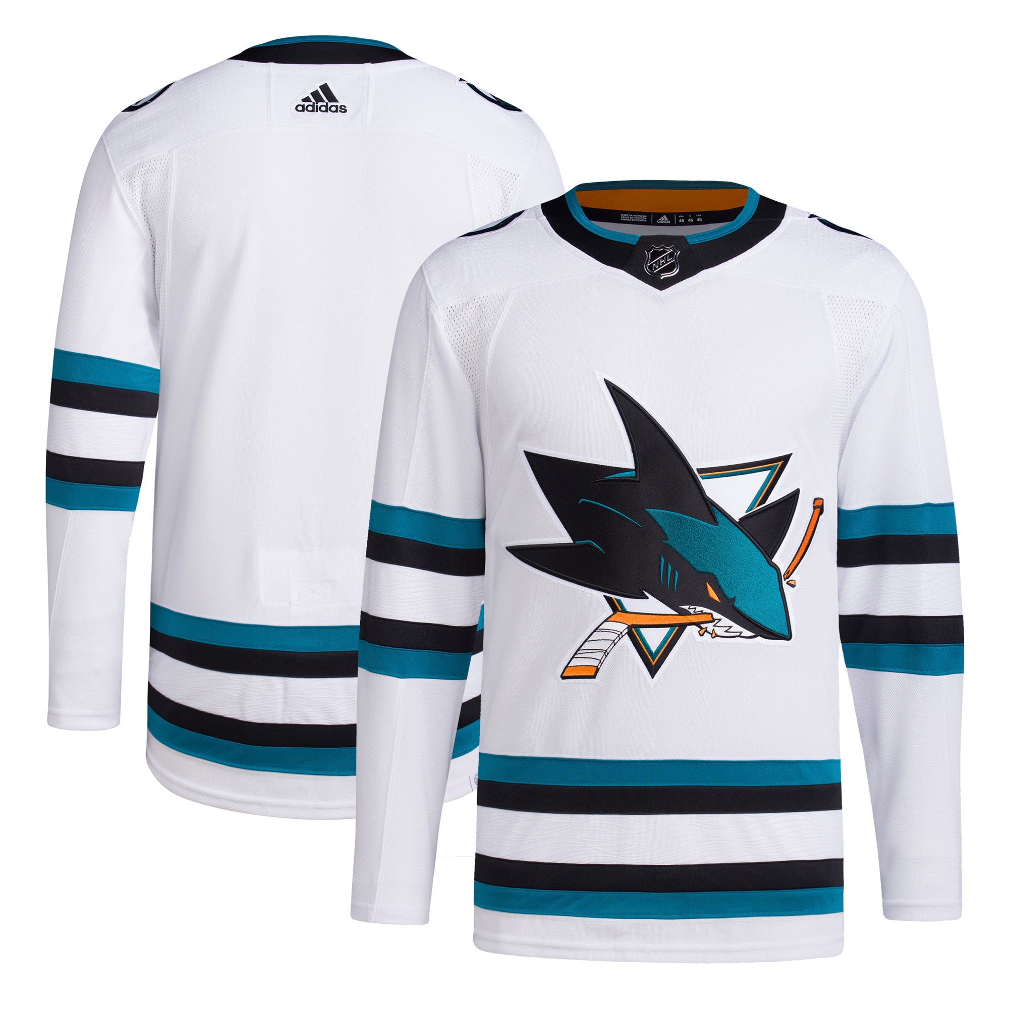 San Jose Sharks Men's Away Primegreen Authentic Jersey – White