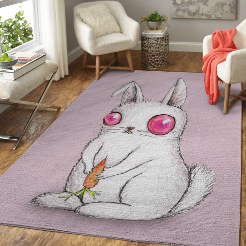 Cute albino bunny – Animals Area Rug Carpet