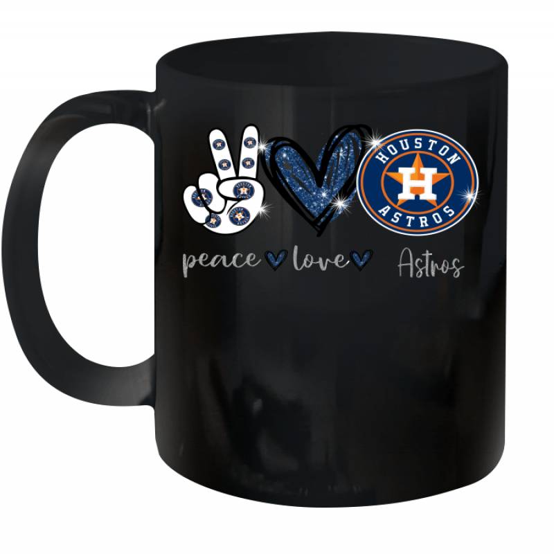 Peace Love Astros gift for Houston Astros Fans Ceramic Mug 11oz