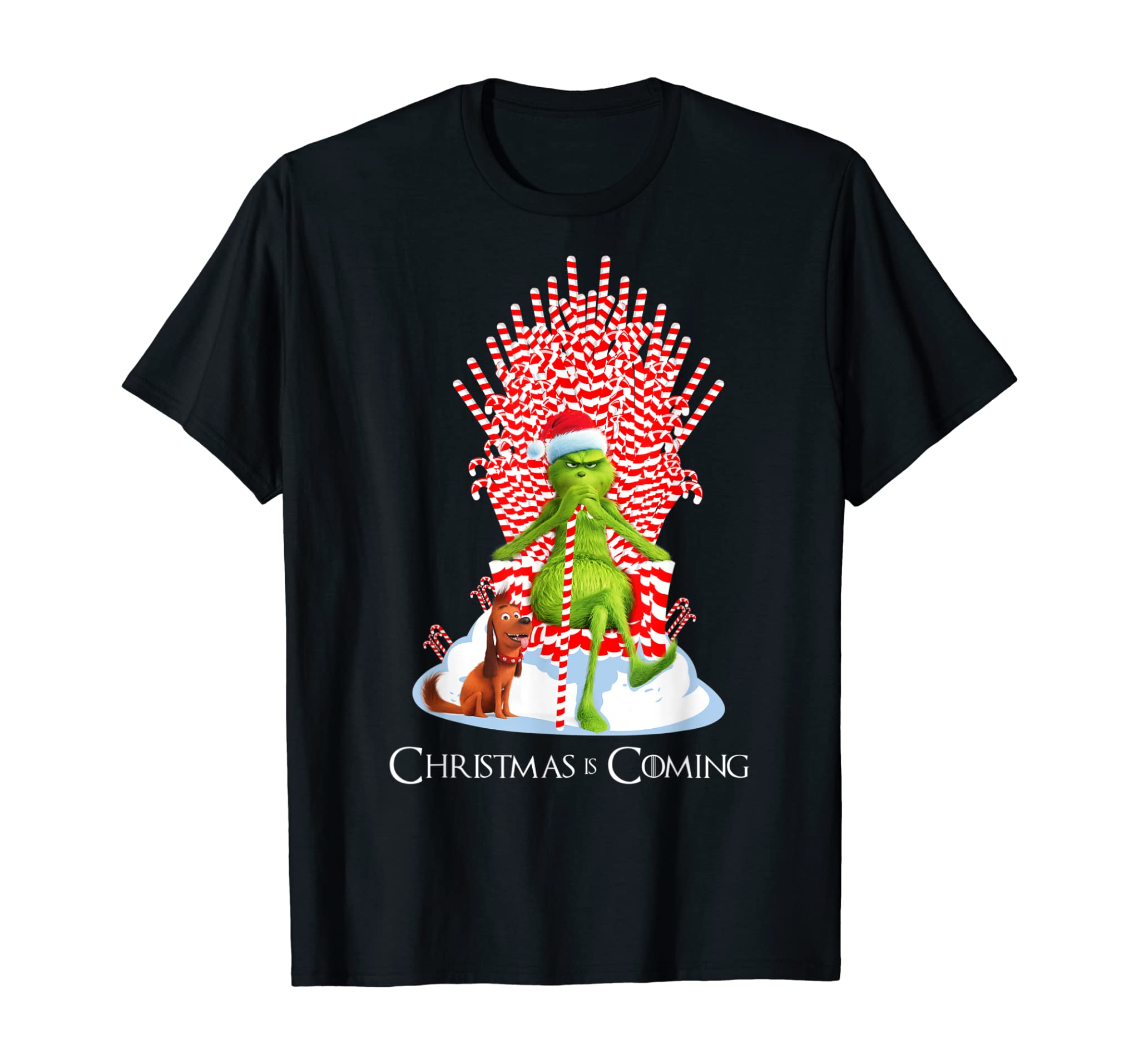 G.Rinch Is Coming Candy Cane Throne Funny Christmas Parody T-Shirt