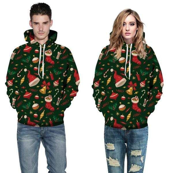 Christmas Matching Couple Hoodie 3D Xmas Decoration