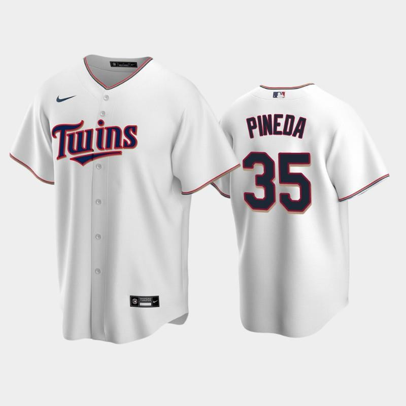 Twins 35 Michael Pineda Home White Jersey