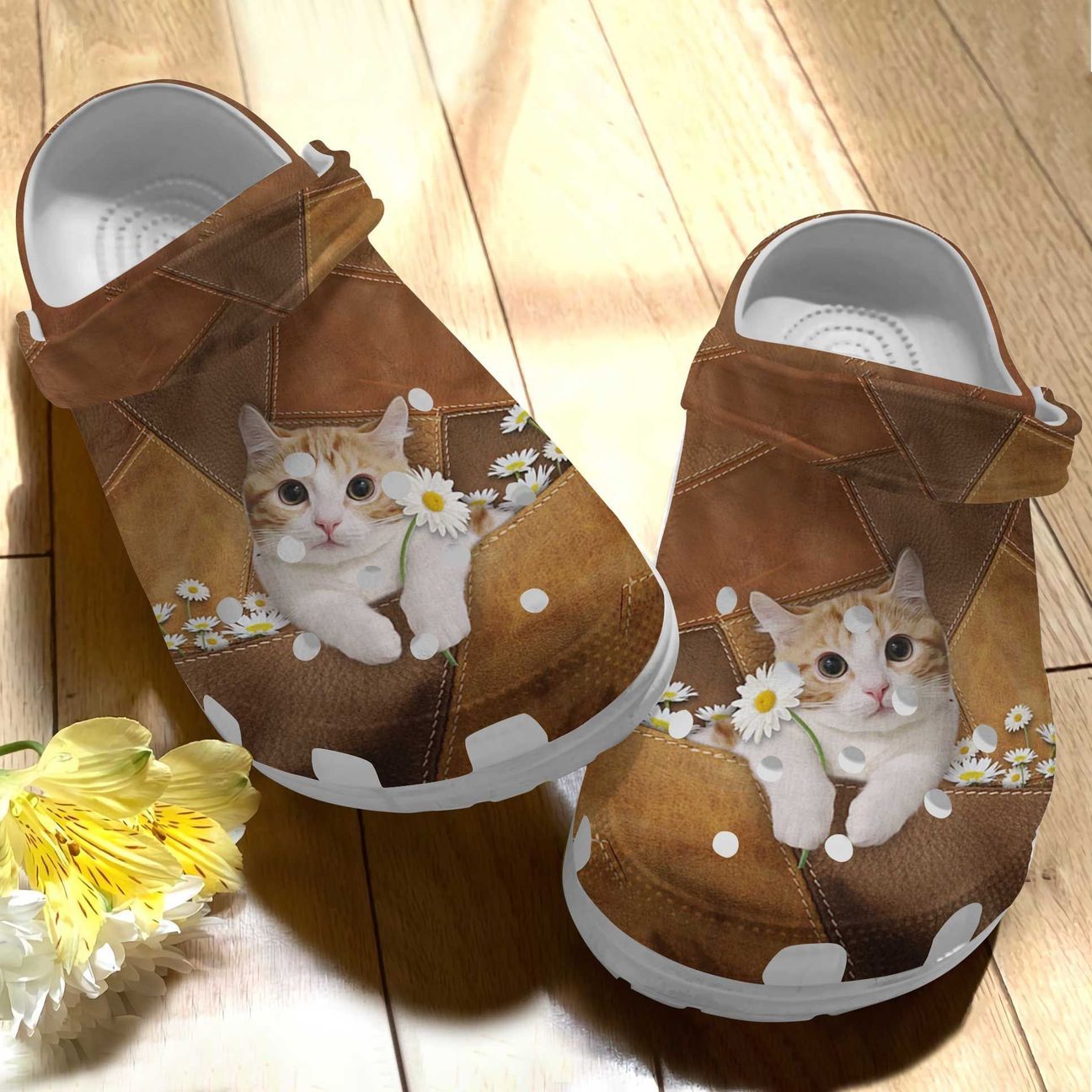 Cat Personalized Clog, Custom Name, Text Cute Cat Daisy, Fashion Style For Women, Men, Kid, Print 3D