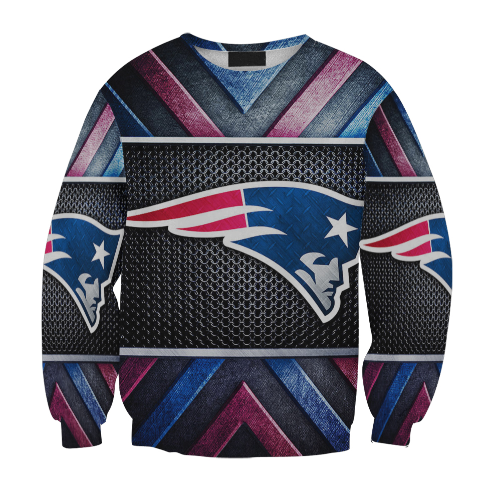 New England Patriots Metal Blue Red Gift For Fan 3D Full Printing Sweatshirt