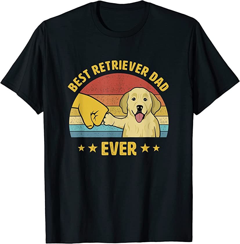 Mens Best Golden Retriever Dad Ever Vintage Puppy Lover Design T-Shirt