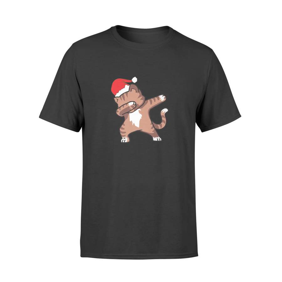 Cat Kitten Dab Dabbing Christmas Santa Hat T Shirt – Standard T-shirt