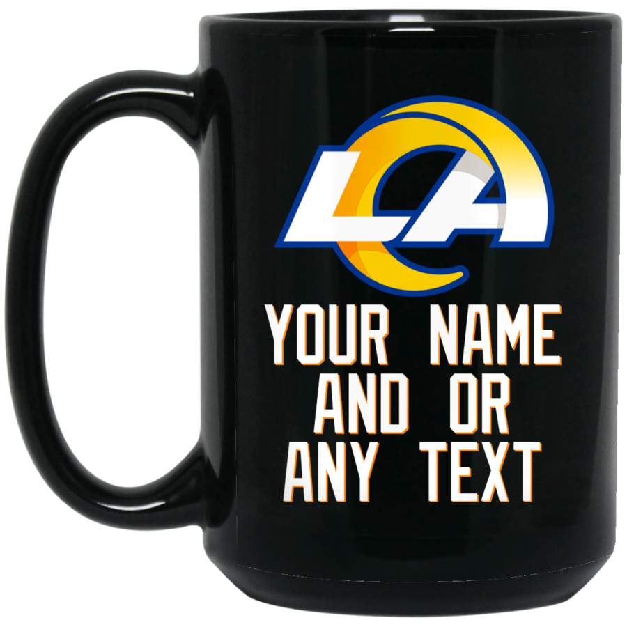 Custom Personalized Los Angeles Rams New Logo Black 15 oz. Coffee Mug Cup