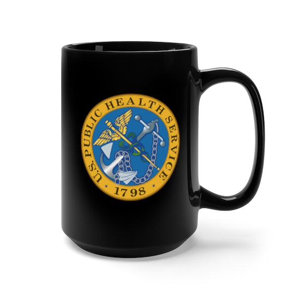 Black Mug 15Oz – Usphs – United States Public Health Service Seal – Color