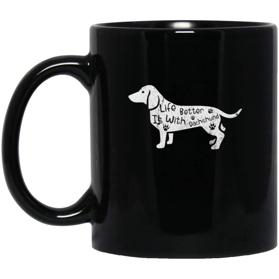 Vintage Life Is Better With Dachshund Dog Funny Puppy Lover Mug