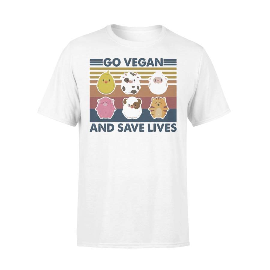 Chibi Animals Go Vegan And Save Lives Vintage T-shirt