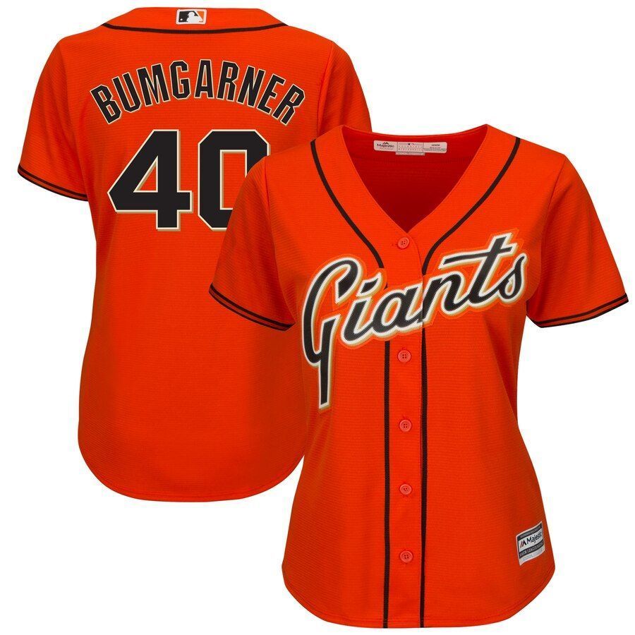 Madison Bumgarner San Francisco Giants Majestic Womens Alternate Cool Base Player Jersey Orange 2019