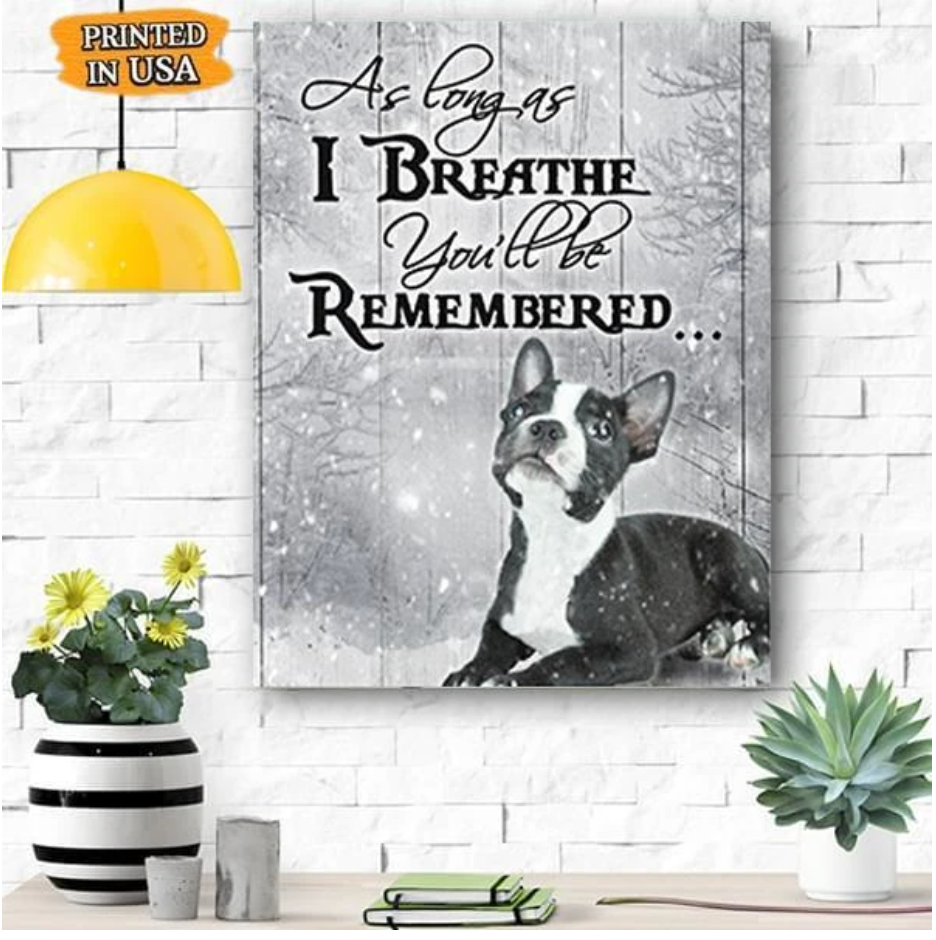 Boston Terrier Dog Premium Wall Art Canvas