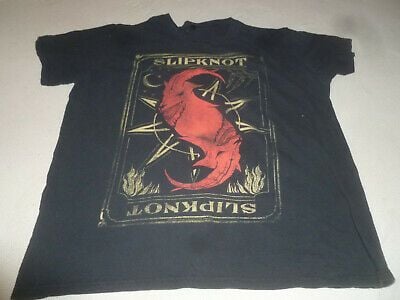 Vintage Slipknot Heavy Metal Music Concert Shirt  X Black Tarot Card Goat 7385